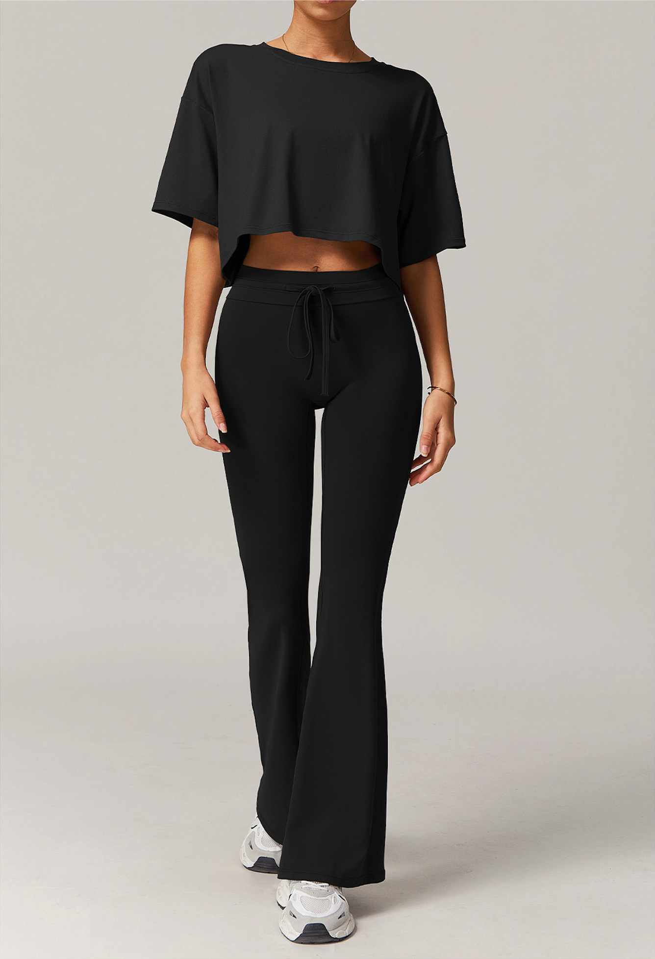 Ease Flare – Cropped Boxy T-Shirt Flare Pant Set
