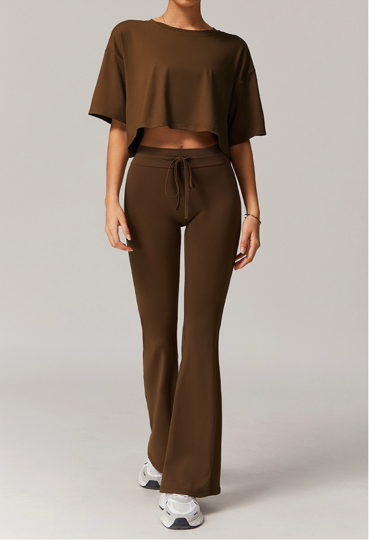 Ease Flare – Cropped Boxy T-Shirt Flare Pant Set