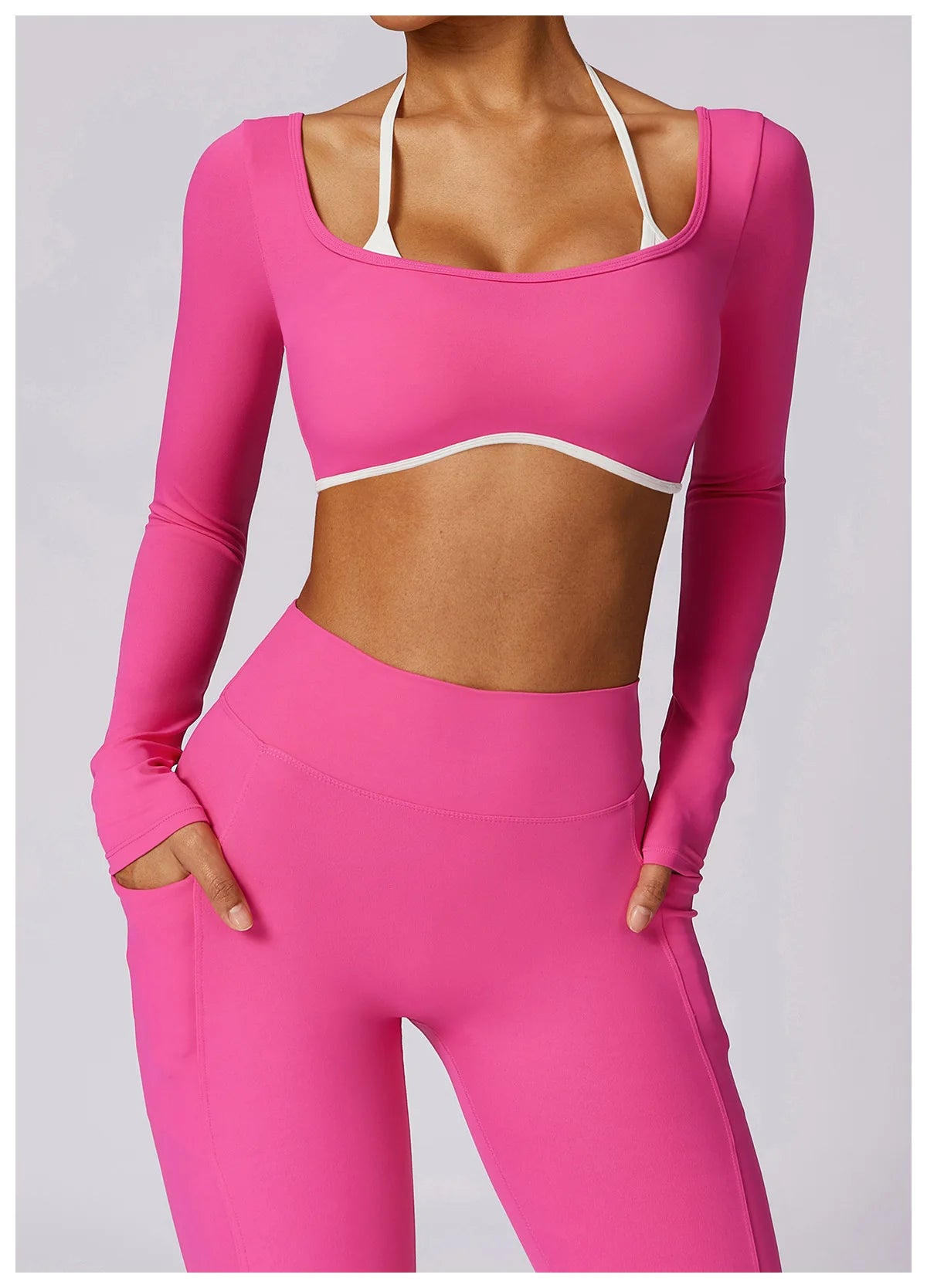 Elevé Back – Contrast Open Back Long Sleeve