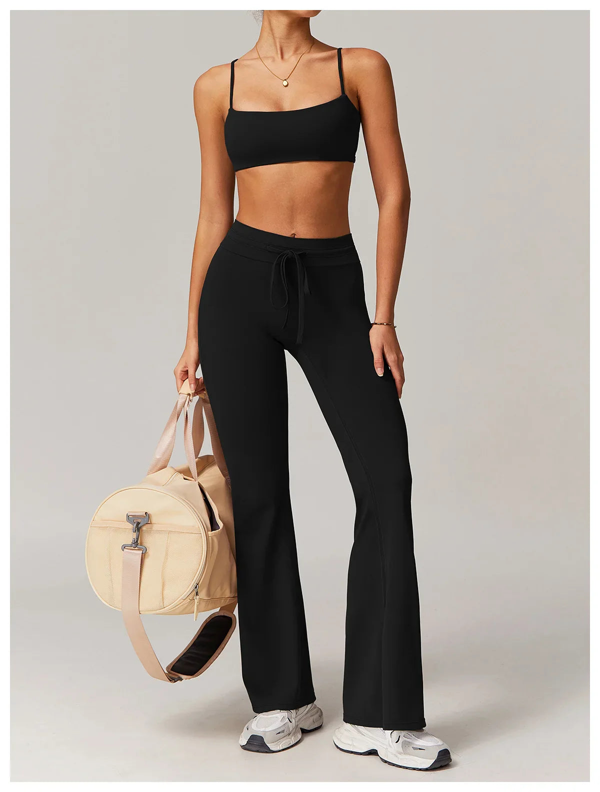 Ease Flare – Drawstring Scoop Back Flared Set