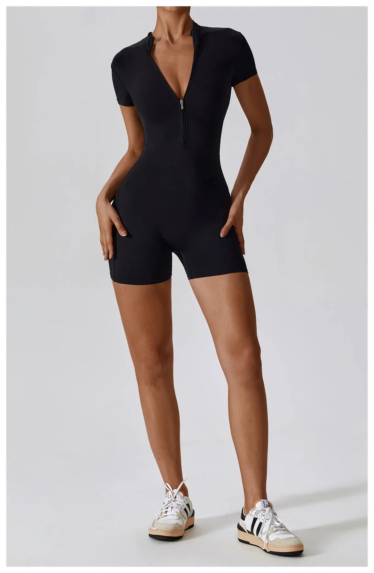 SculptZip Suit – Short Sleeve Zip-Up One Piece