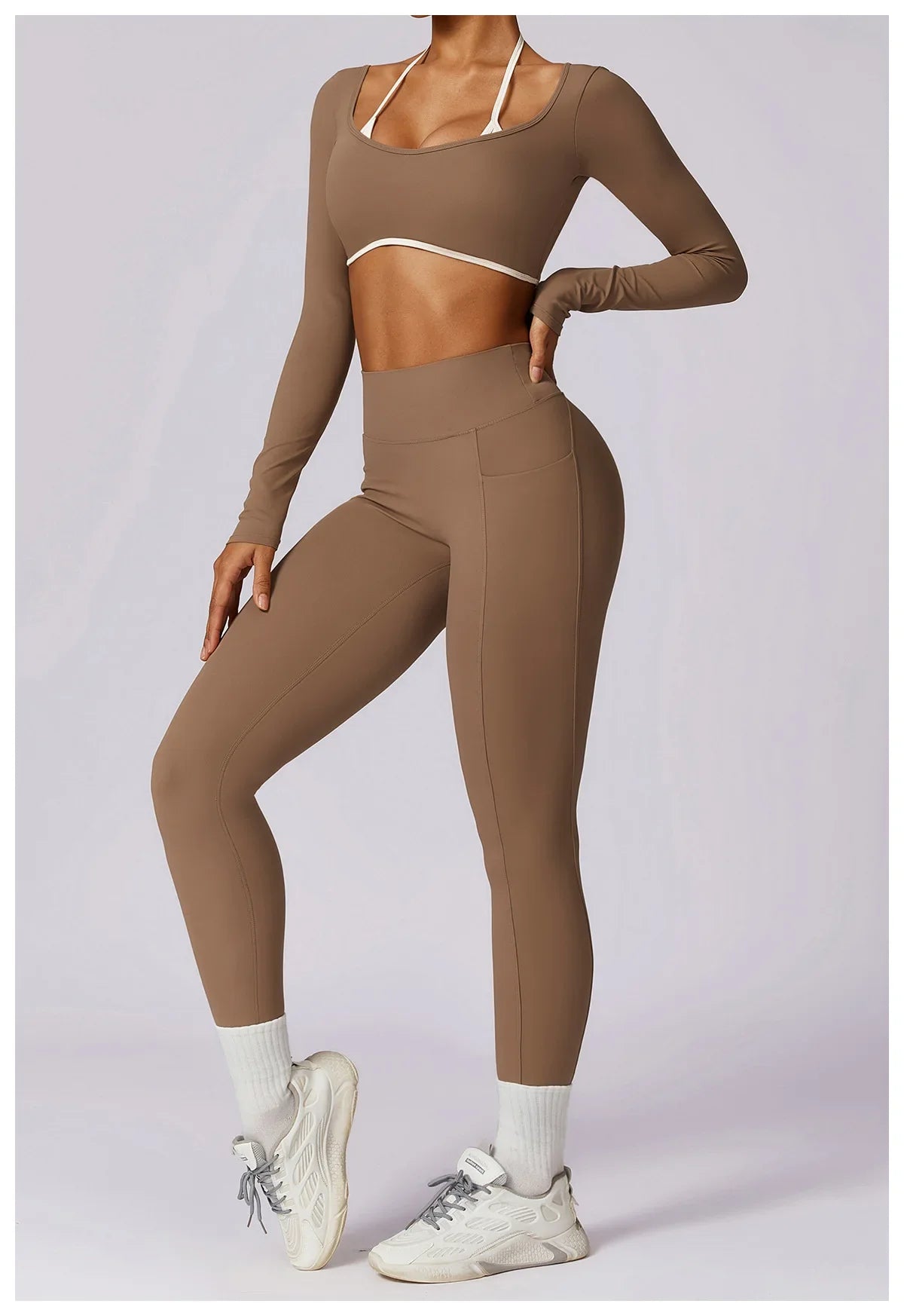 Elevé Back – Contrast Open Back Long Sleeve