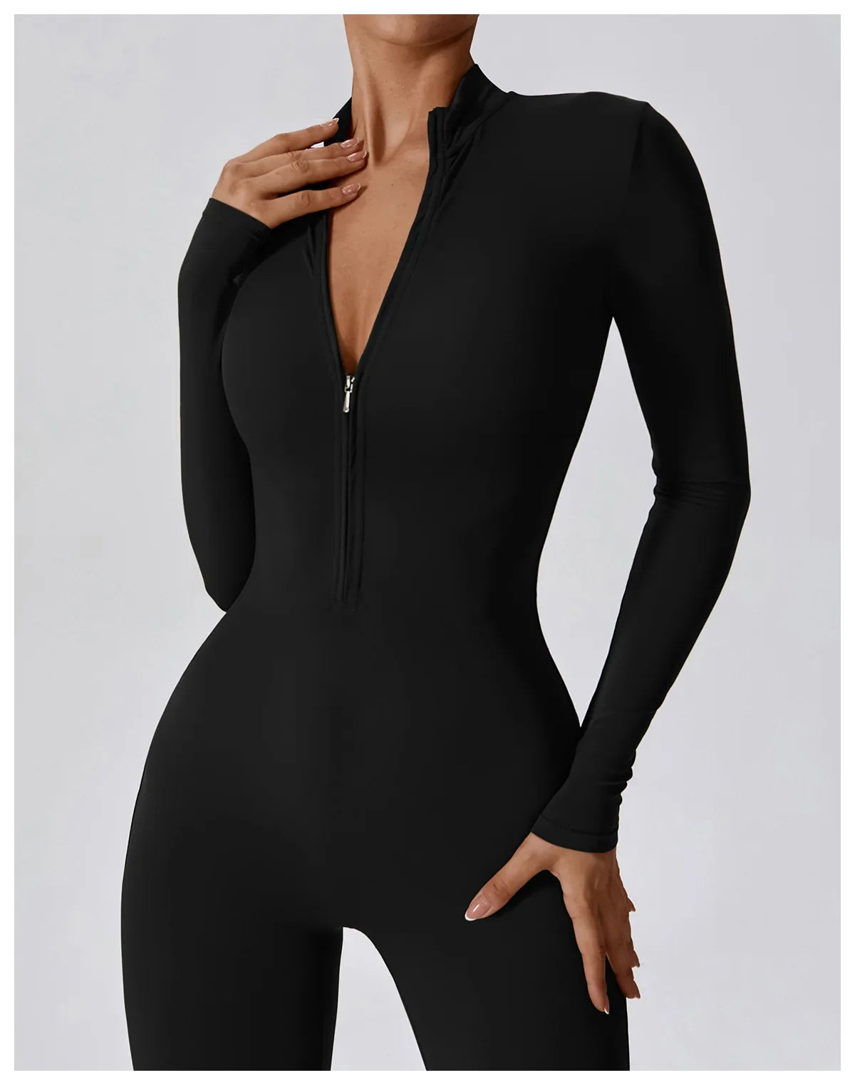Ease-Sculpting Zip Suit Essential Noir