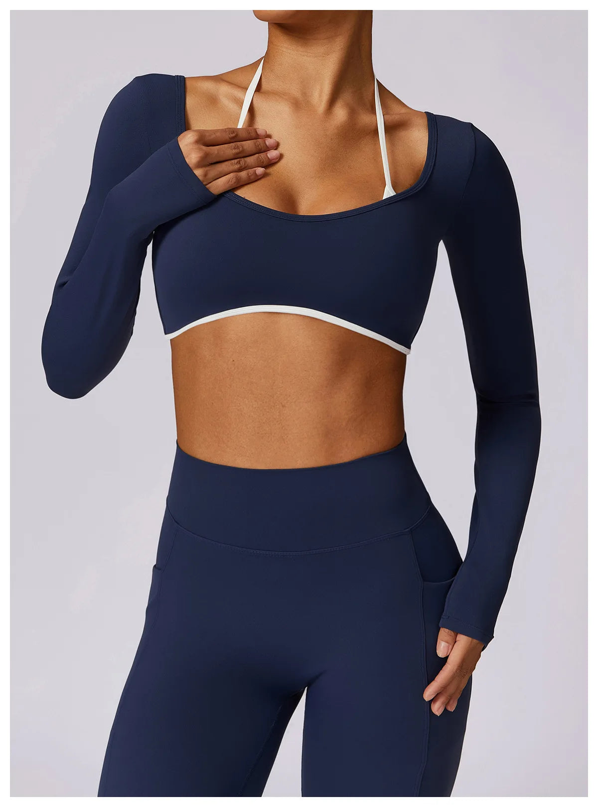 Elevé Back – Contrast Open Back Long Sleeve