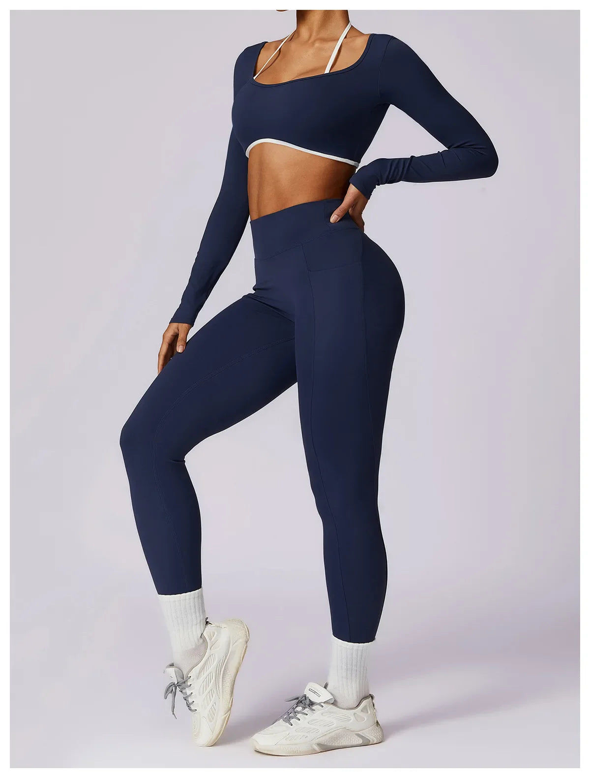 Elevé Back – Contrast Open Back Long Sleeve