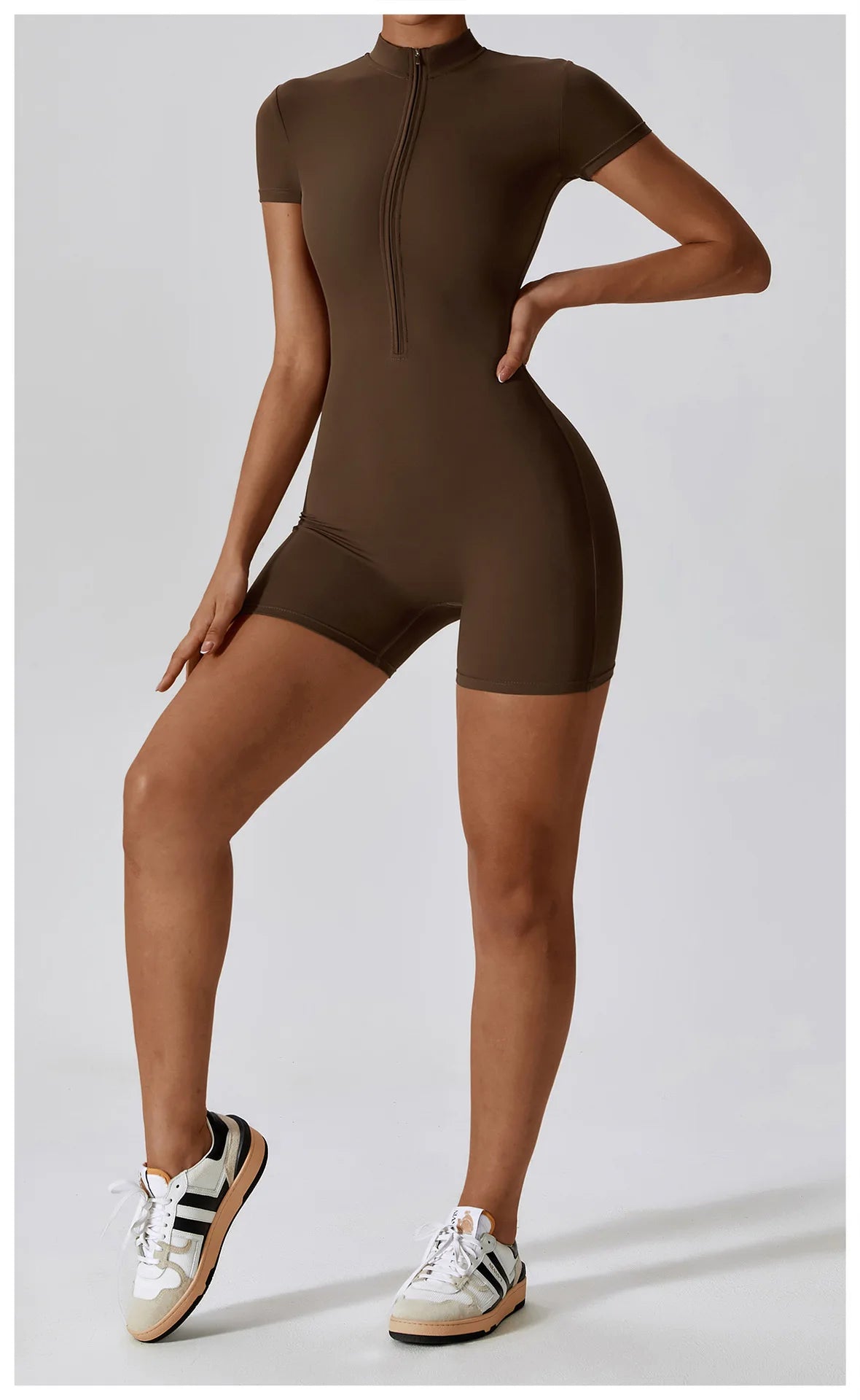 SculptZip Suit – Short Sleeve Zip-Up One Piece
