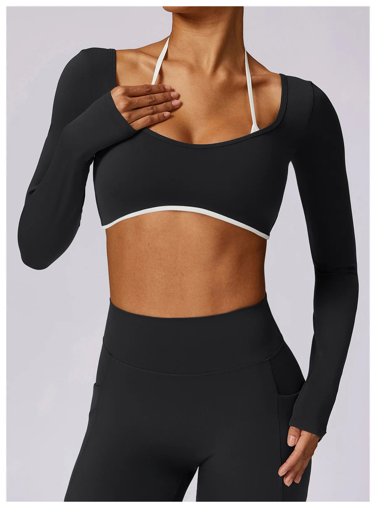Elevé Back – Contrast Open Back Long Sleeve