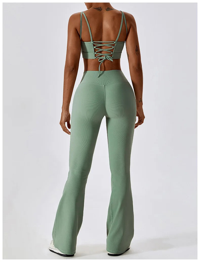 Nova Lace Flare – Strappy Back Flared Set