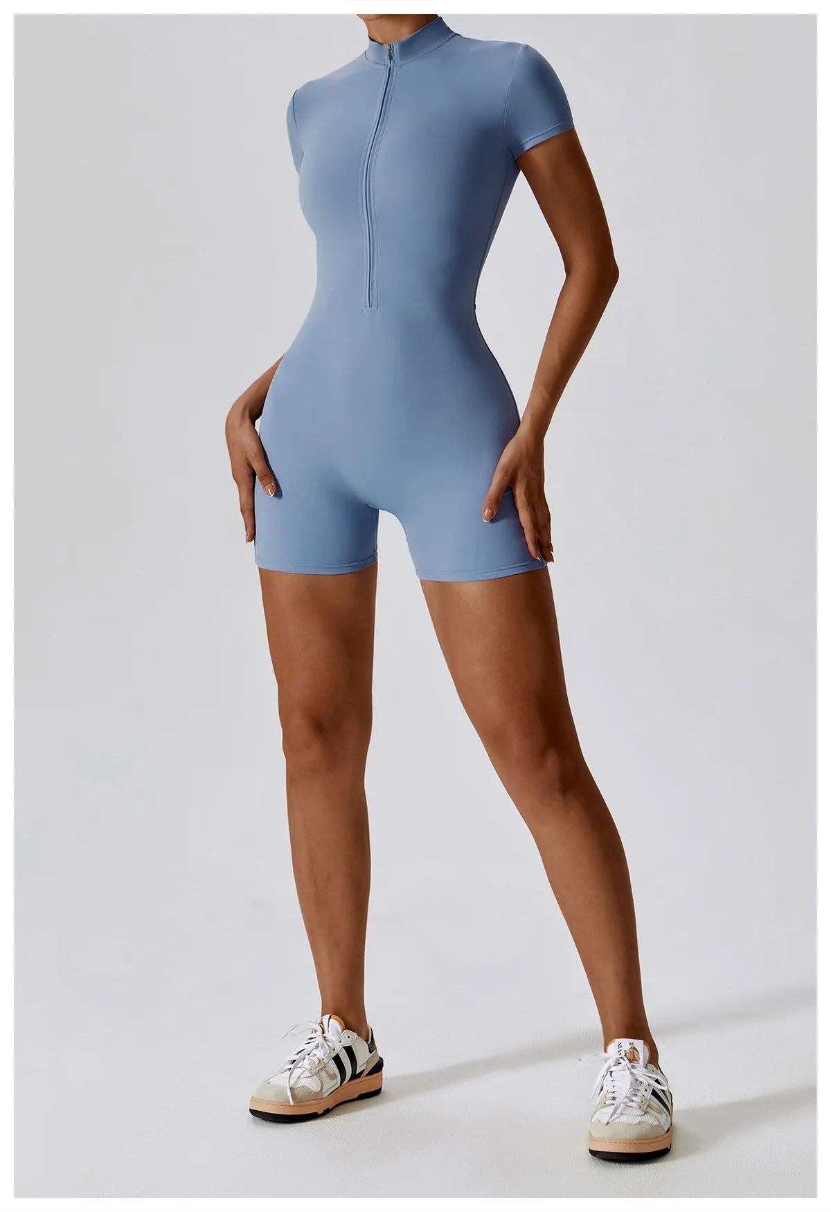 SculptZip Suit – Short Sleeve Zip-Up One Piece