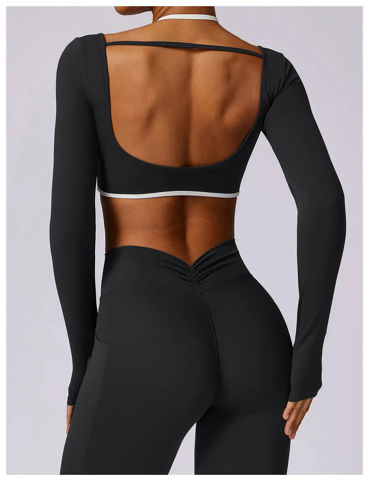 Elevé Back – Contrast Open Back Long Sleeve