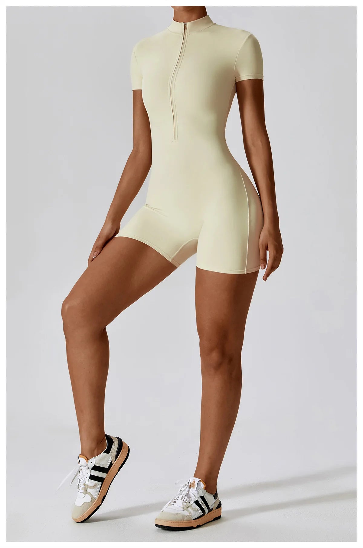 SculptZip Suit – Short Sleeve Zip-Up One Piece