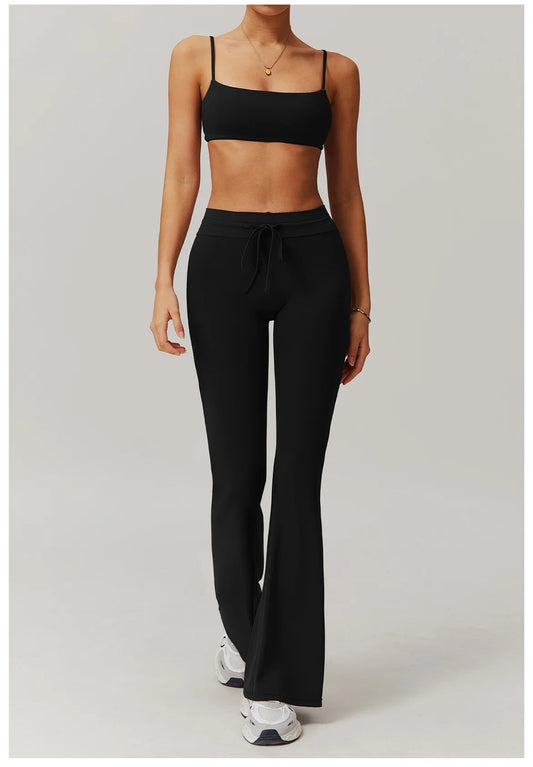 Ease Flare – Drawstring Scoop Back Flared Set