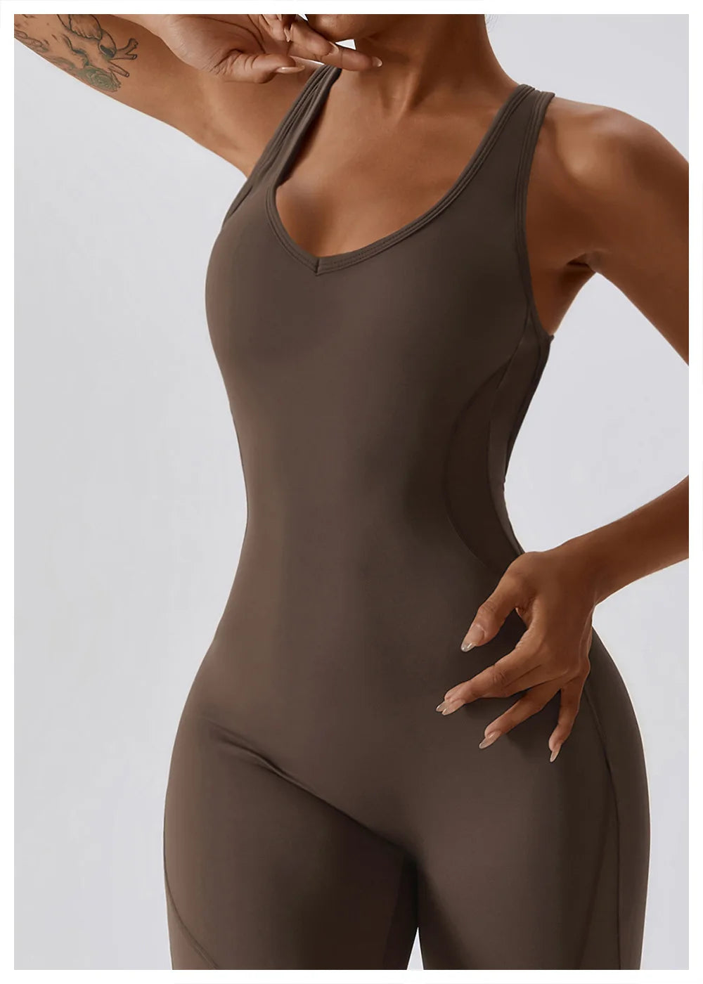 Nova–Flare Unitard Vivid Cacao