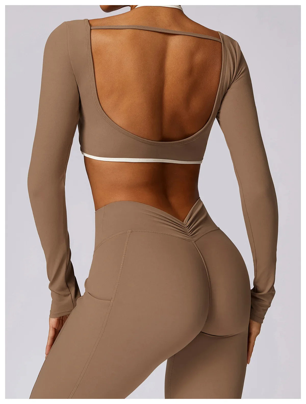 Elevé Back – Contrast Open Back Long Sleeve