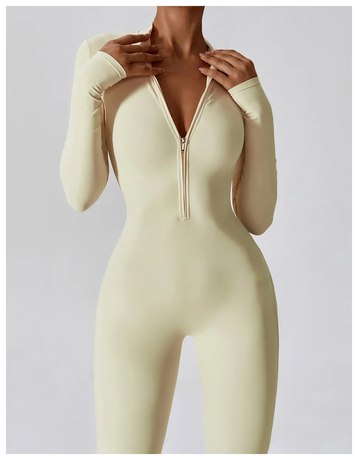 Ease-Sculpting Zip Suit Lunar Vanilla