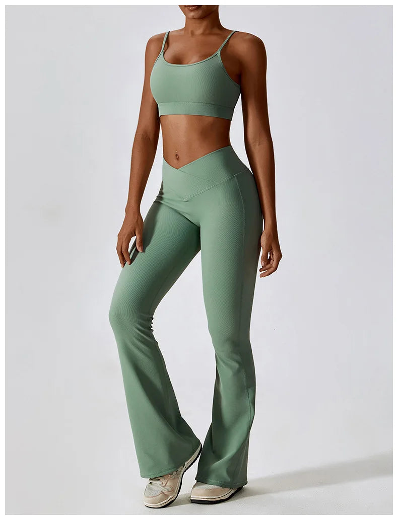 Nova Lace Flare – Strappy Back Flared Set