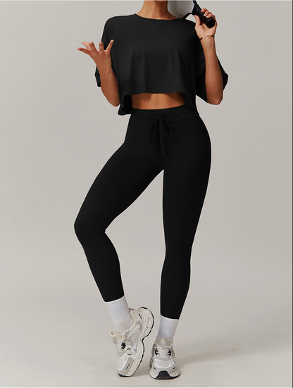 Ease Box – Cropped Boxy T-Shirt Legging Set