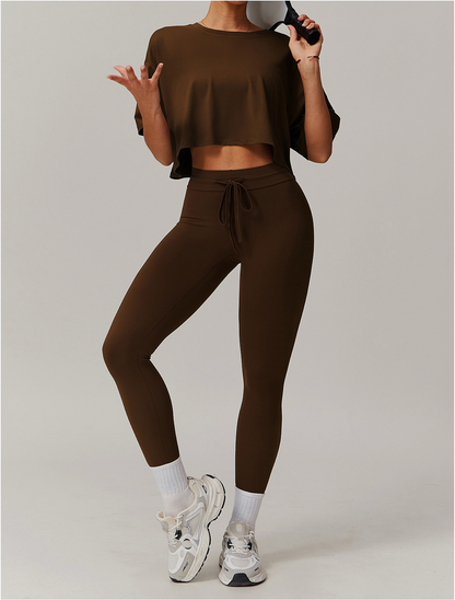 Ease Box – Cropped Boxy T-Shirt Legging Set