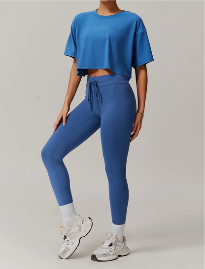 Ease Box – Cropped Boxy T-Shirt Legging Set