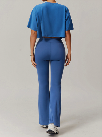Ease Flare – Cropped Boxy T-Shirt Flare Pant Set