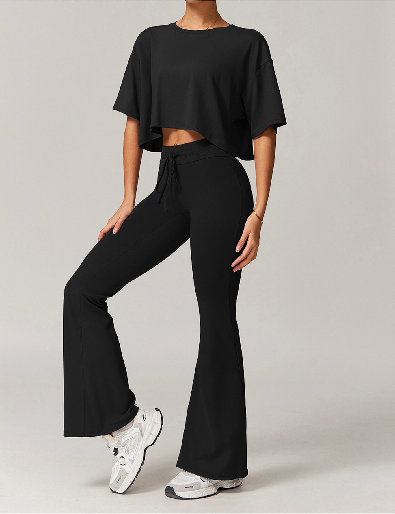 Ease Flare – Cropped Boxy T-Shirt Flare Pant Set