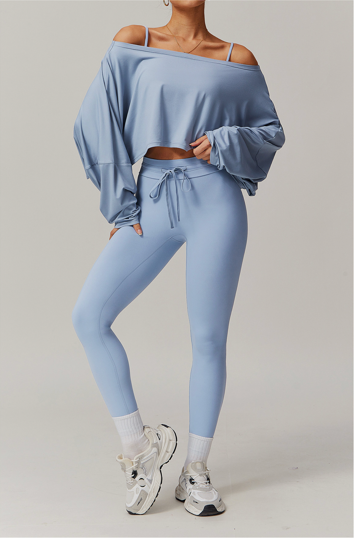 Ease Drape – Off Shoulder Tee & Legging Set