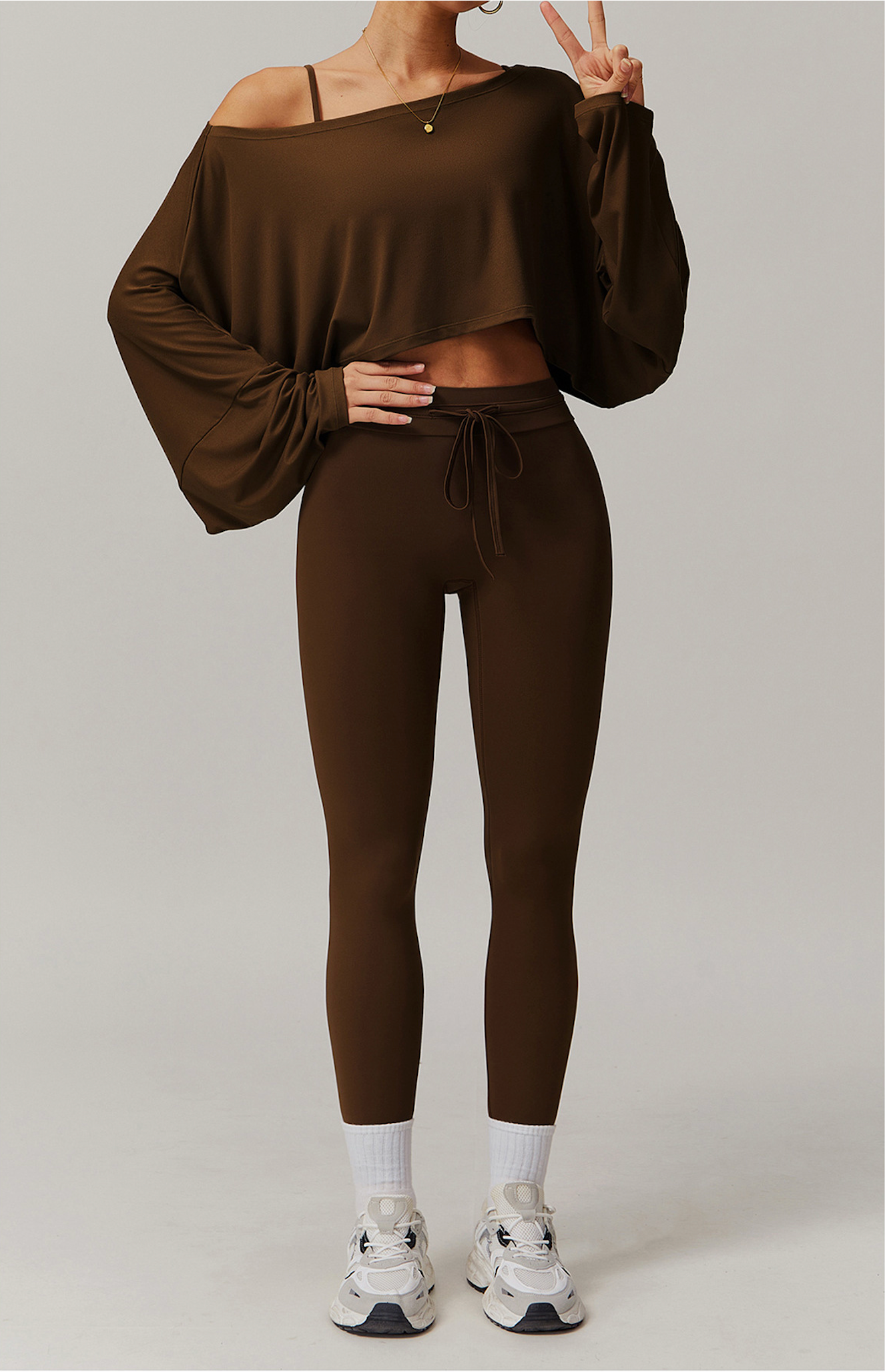 Ease Drape – Off Shoulder Tee & Legging Set