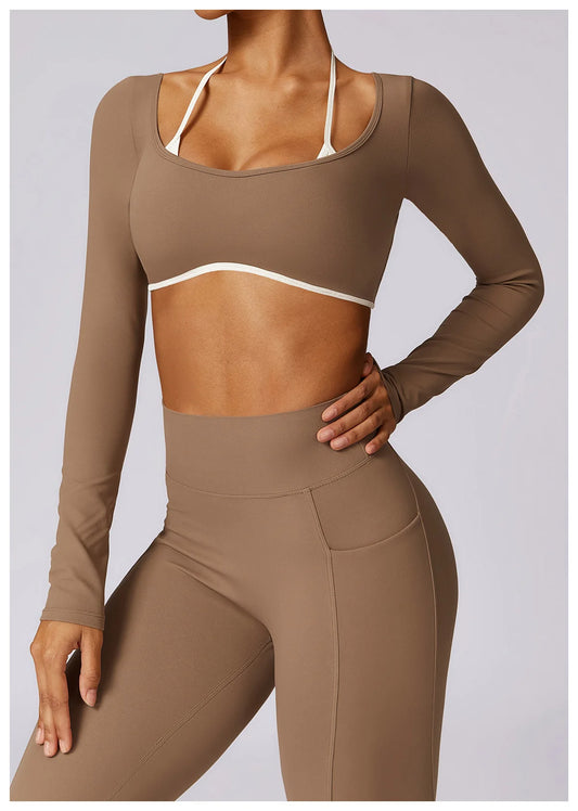 Elevé Back – Contrast Open Back Long Sleeve