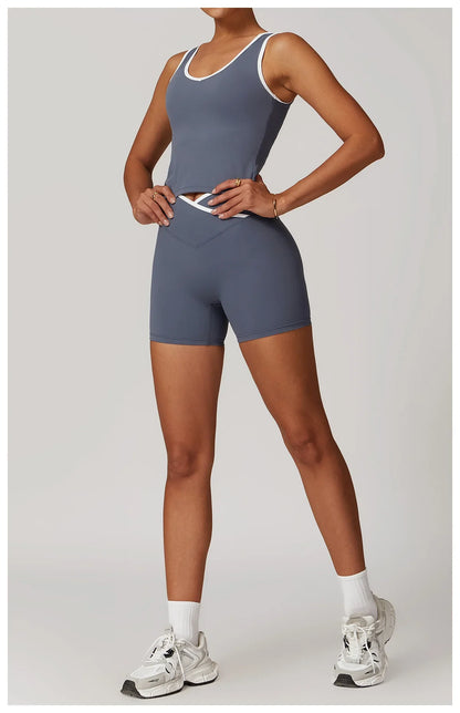 Vibe Tank – Contrast Trim Active Short Set