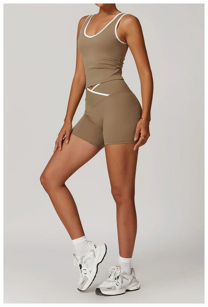 Vibe Tank – Contrast Trim Active Short Set