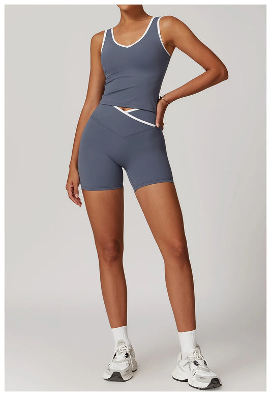 Vibe Tank – Contrast Trim Active Short Set