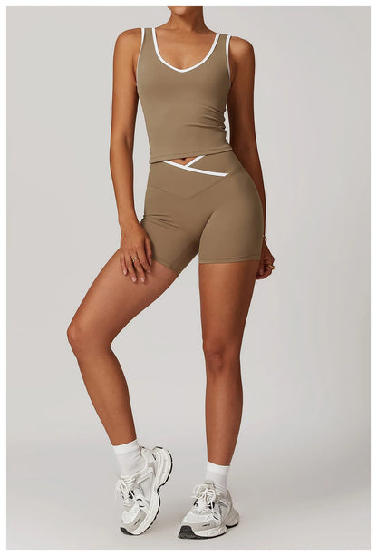 Vibe Tank – Contrast Trim Active Short Set