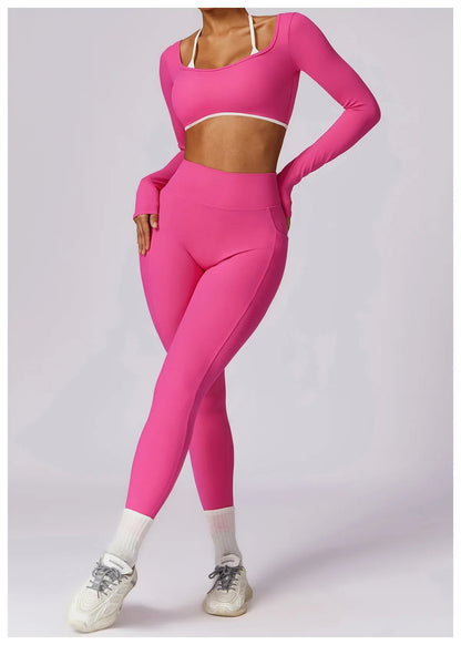 Elevé Back – Contrast Open Back Long Sleeve