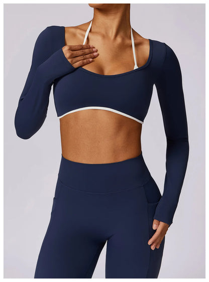 Elevé Back – Contrast Open Back Long Sleeve
