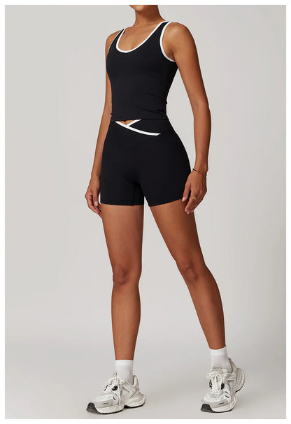 Vibe Tank – Contrast Trim Active Short Set