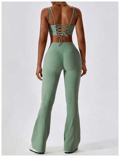 Nova Lace Flare – Strappy Back Flared Set