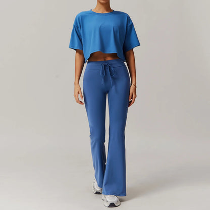 Ease Flare – Cropped Boxy T-Shirt Flare Pant Set