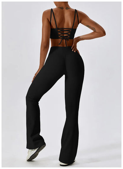 Nova Lace Flare – Strappy Back Flared Set