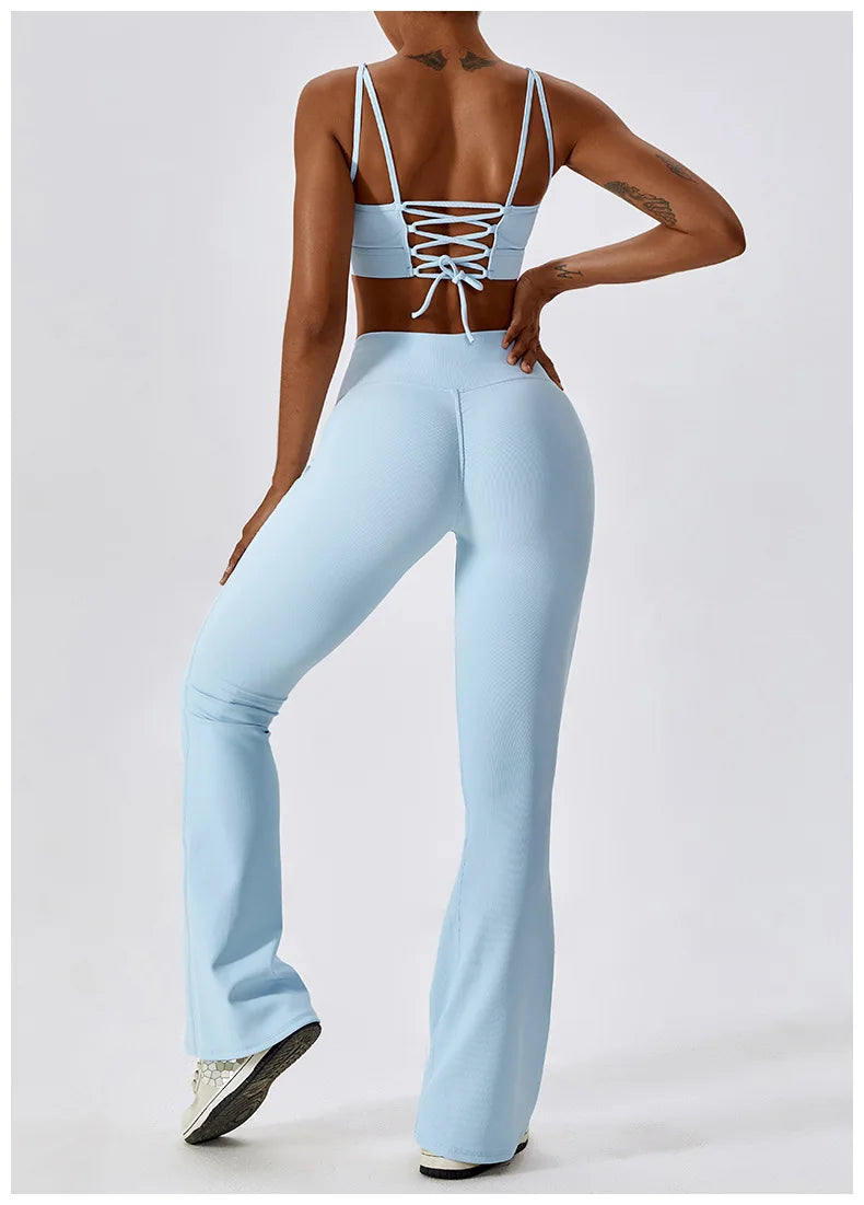 Nova Lace Flare – Strappy Back Flared Set