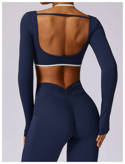 Elevé Back – Contrast Open Back Long Sleeve