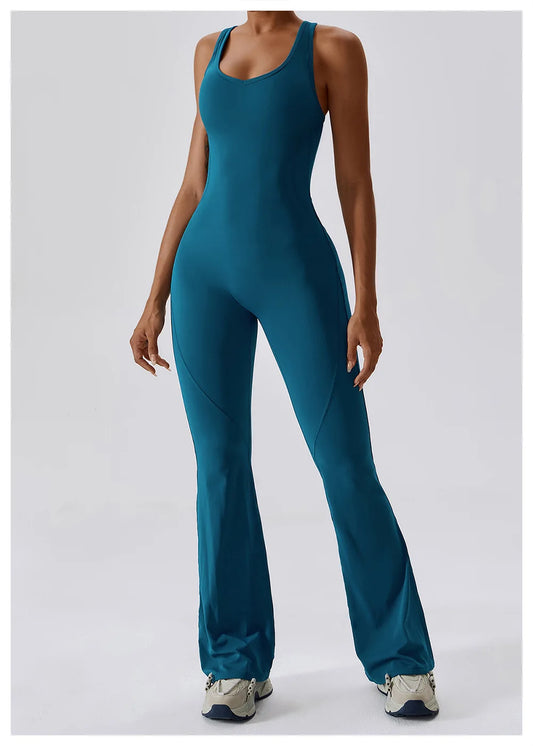 Nova–Flare Unitard Aqua Intense