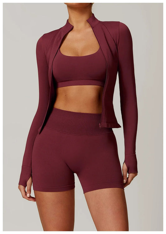 Muse-Long Sleeve Jacket Crimson Depth