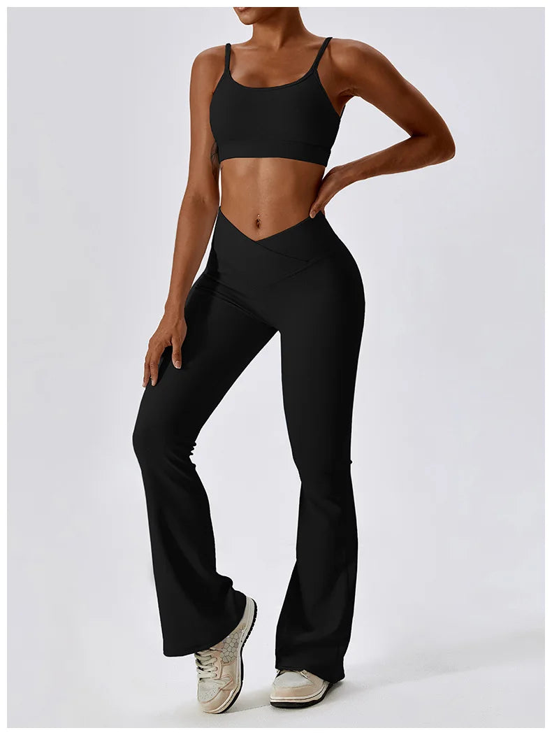 Nova Lace Flare – Strappy Back Flared Set